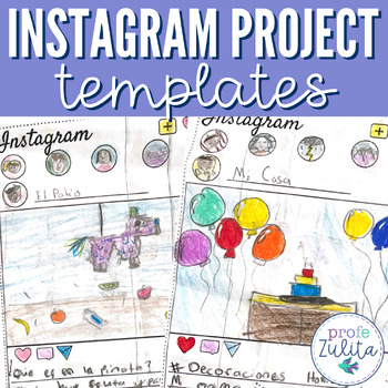 Preview of Instagram Project Template | PDF & Google Slides | Spanish End of Year Activity