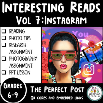 Preview of Middle School Reading Comprehension | Instagram + Photography Assignment