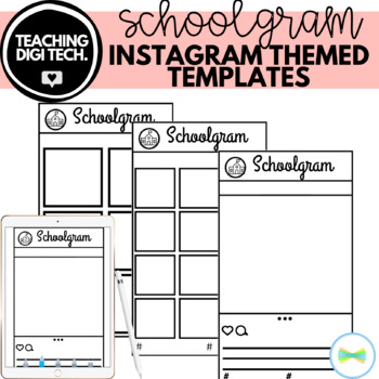 Preview of Instagram Social Media Blank Templates / Instagram Template Printable + Seesaw