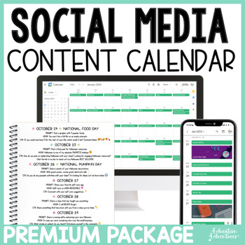 Preview of Instagram Social Media Content Calendar Planner PREMIUM PACKAGE 