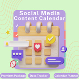 Preview of Instagram Social Media Content Calendar Planner Premium Package & Data Tracker
