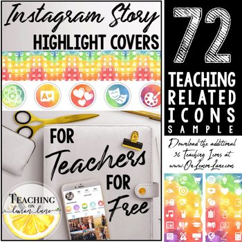 Preview of Instagram Story Highlight Cover Freebie / IG Social Media Covers / Watercolor