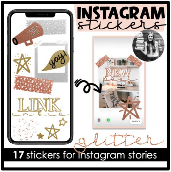 Instagram Story Stickers - Glitter Pack by Letters From Mikelle | TPT