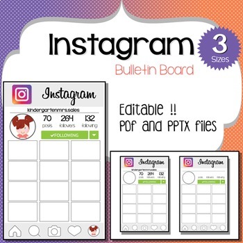 Preview of Instagram Bulletin Board Template - EDITABLE