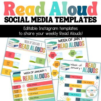 Preview of Instagram Templates for Weekly Read Alouds