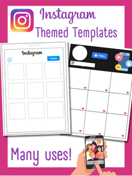 Preview of Instagram Themed Templates [great for end of year, back to school, book study]