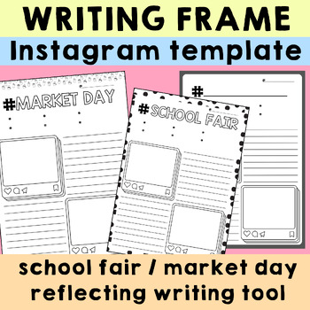 Preview of Instagram Social Media Writing Frame: Market Day | Editable file