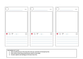 Instagram exit ticket by TheScienceTeacher86 | TPT