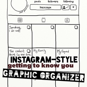 Preview of Instagram getting to know you graphic organizer