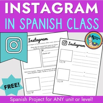 Preview of Instagram Template for Students in Spanish Class