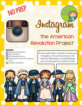 Preview of Instagram the American Revolution Project (Middle grades version)