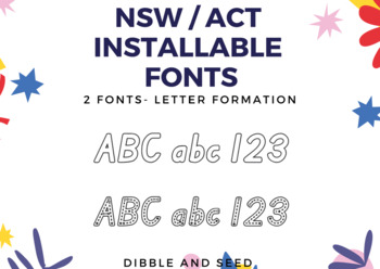 Preview of Installable Font x2- Australian NSW/ACT Learn to Write Handwriting & Colouring