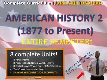 Preview of Instant Curriculum (Just Add Teacher): American History II (1877 to Present)