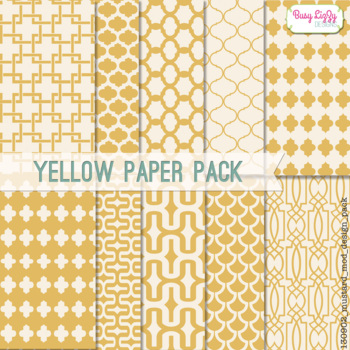 Preview of Instant Download - 12"X12" Mustard Yellow & Ivory Digital Paper Backgrounds