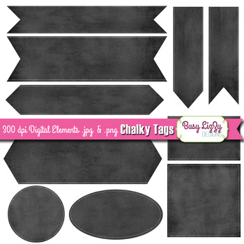 Preview of Instant Download Cute Digital Chalky Tags - PNG no background - Clipart