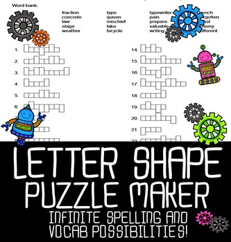 Preview of Automatic Letter Shapes Puzzle Maker