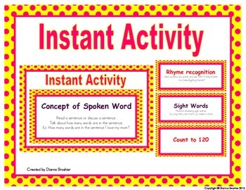 Preview of Instant Activity: Literacy Phonemic Awareness and Math Review Skills