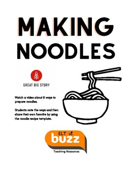 Preview of Instant Noodles In The World. Story. Video. Listening. Cooking. Recipe. ESL. EFL
