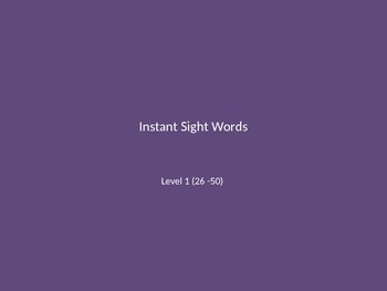 Preview of Fry's Instant Sight Word Fluency Drill (26 - 50)