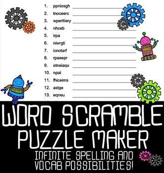 Preview of Automatic Word Scramble Puzzle Maker