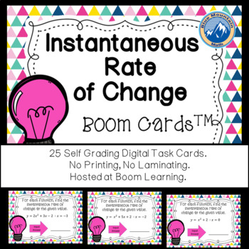 Preview of Instantaneous Rate of Change Boom Cards--Digital Task Cards
