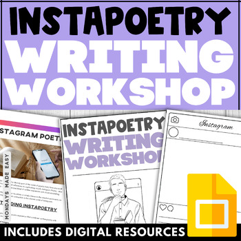 Preview of Instapoetry Lesson - Instagram Poetry Writing Workshop and Instagram Template