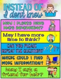 Instead of I Don't Know Poster Anchor Chart