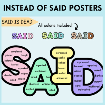 Teaching Synonyms for Said: A Said is Dead Alternative - Keep 'em