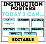 Instruction Posters for Students | Today I can | With Subj