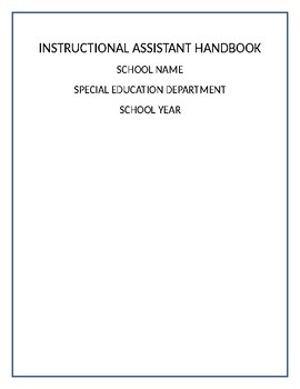 Preview of Instructional Assistant Handbook