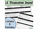 Instructional Assistant/Para Observational Report Rubric
