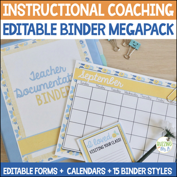Preview of Instructional Coaching Binder Megapack - Editable Forms, Documents & Printables