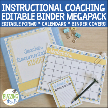 Preview of Instructional Coaching Binder Megapack - Editable Forms, Documents & Tools