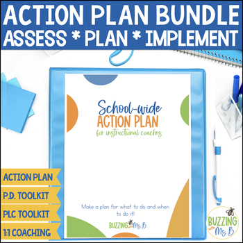 Preview of Instructional Coaching Action Plan Bundle - PD, PLCs, and coaching cycle forms