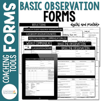 Preview of Instructional Coaching Basic Observation Forms Starter Pack