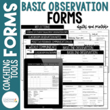 Instructional Coaching Basic Observation Forms Starter Pack