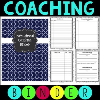 Preview of Instructional Coaching Binder - Editable Forms w/ Google Option