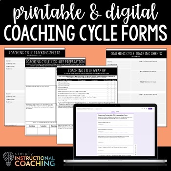 Preview of Instructional Coaching | Coaching Cycle Prep & Wrap-Up Forms