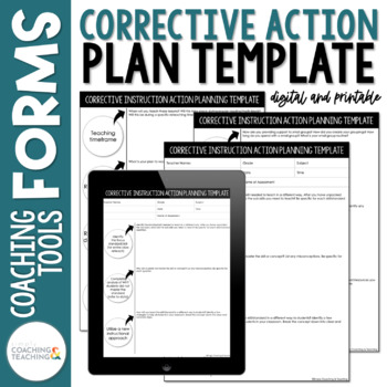 Preview of Instructional Coaching Corrective Instruction Action Planning Template