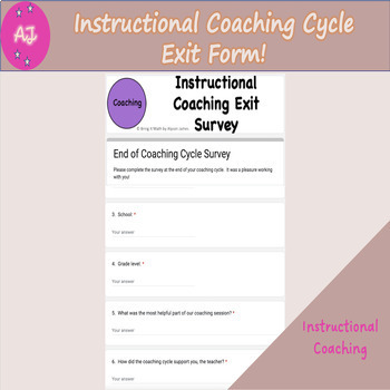 Preview of Instructional Coaching Cycle Exit Form