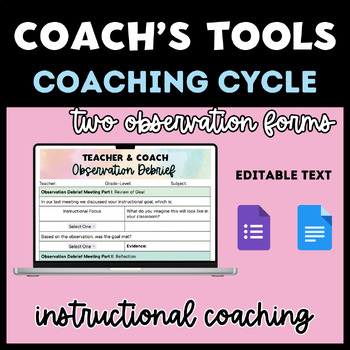 Preview of Instructional Coaching Cycle: Observation Google Form & Debrief Guide | Digital