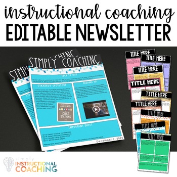 Preview of Instructional Coaching Editable Newsletter Templates