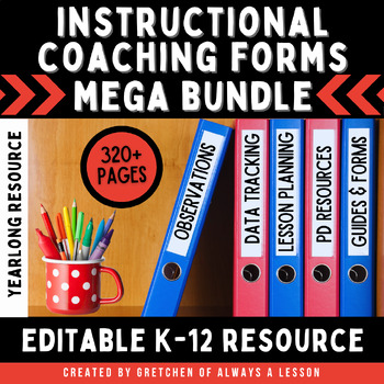 Preview of Instructional Coaching Forms: Digital Resources & Editable for Coaches BUNDLE