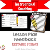 Instructional Coaching: Lesson Plan Feedback [EDITABLE]