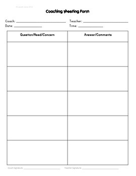 Instructional Coaching Meeting Forms by Tools for Teachers by Laurah J