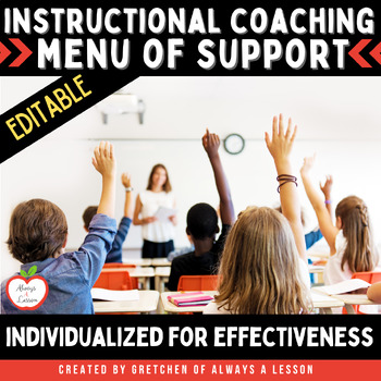 Preview of Instructional Coaching Menu of Support for Teachers [Editable Forms]