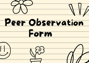 Preview of Instructional Coaching: Peer Observation Form for Model Lesson