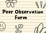 Instructional Coaching: Peer Observation Form for Model Lesson