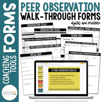 Preview of Instructional Coaching Peer Observation Walk-through Forms