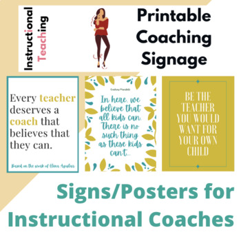 Preview of Instructional Coaching Signage, Quotes, And Habits
